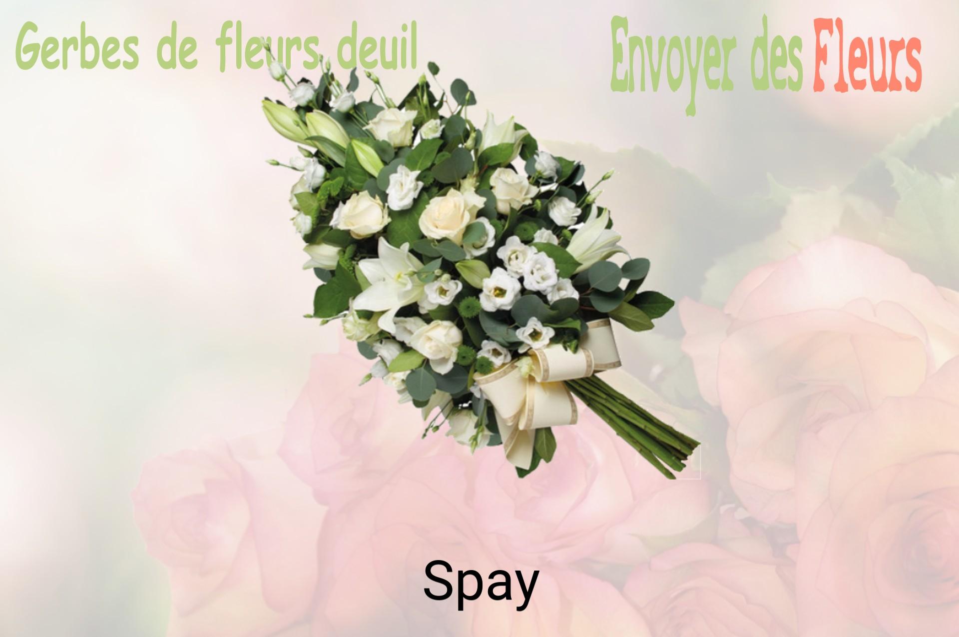 Gerbe de fleurs de deuil livrée à Spay